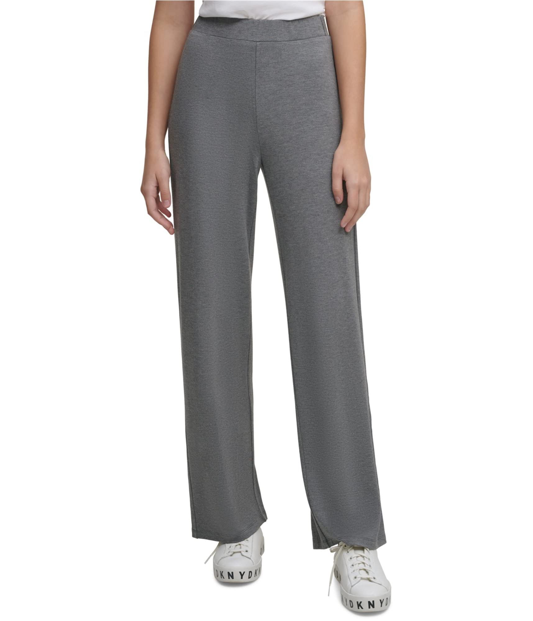 DKNY Women's Pull-On Wide Leg Pants - Comfortable High Waist Trousers for Work, Office & Casual Wear | Stretch Fabric & Elastic Waistband | Business Professional & Everyday Outfits