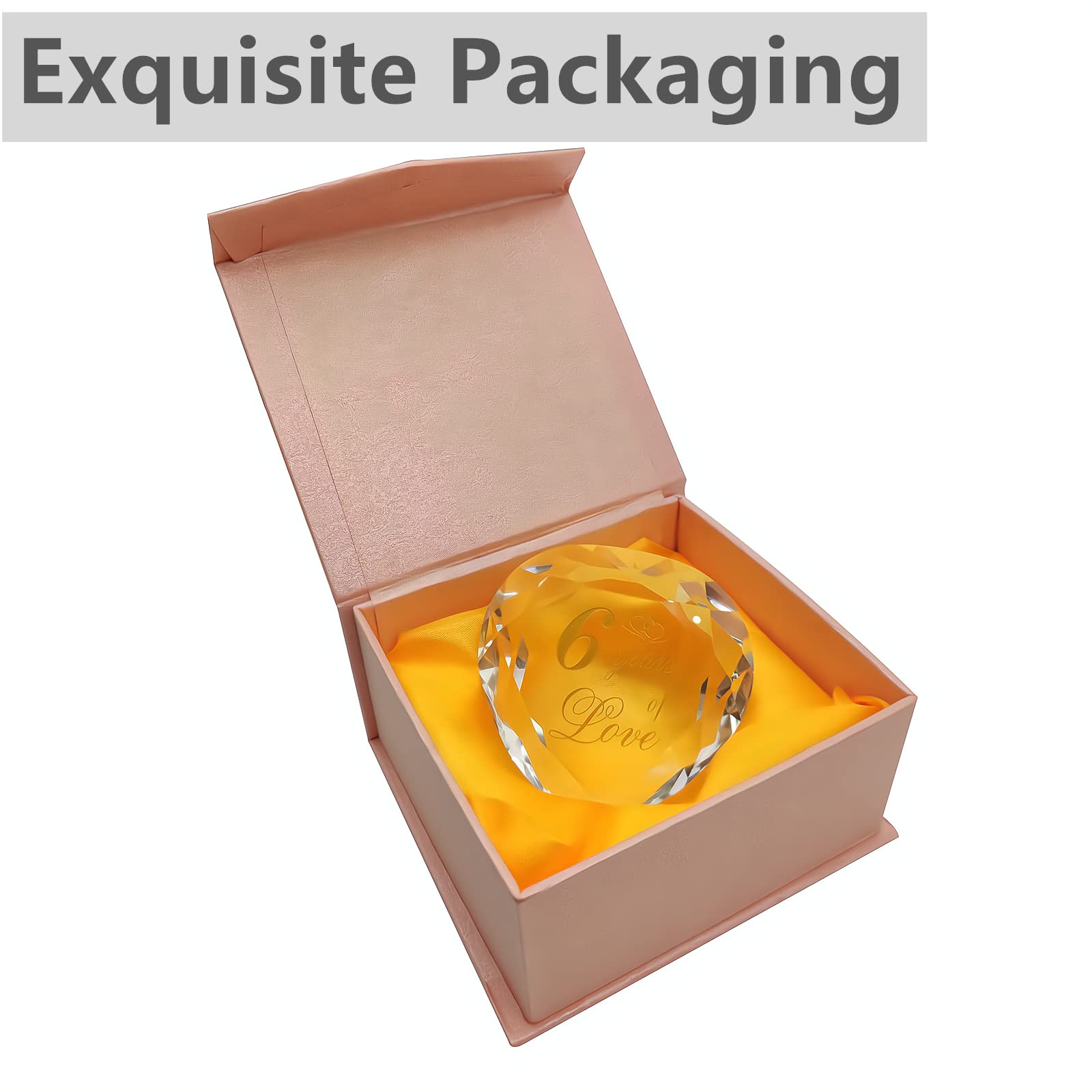 6th Anniversary Crystal Gifts for Couples - Romantic Wedding & Valentine's Day Presents for Husband, Wife, Boyfriend or Girlfriend | Perfect for Anniversaries, Engagements & Special Occasions