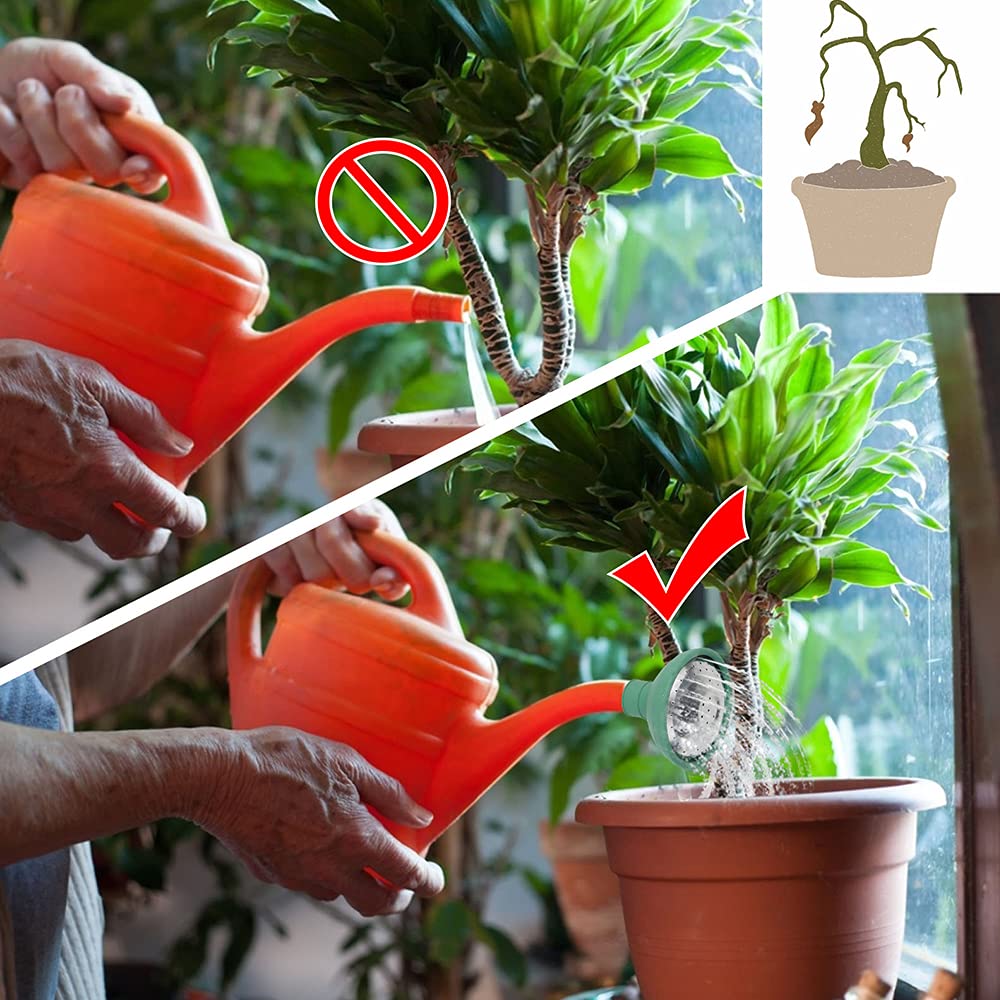 Fyrome Universal Metal & Rubber Garden Watering Can Rose Head Nozzle - 2 Pack Replacement Spout Cap for Most Watering Jugs | Perfect for Indoor Plants, Outdoor Flowers, and Lawn Care