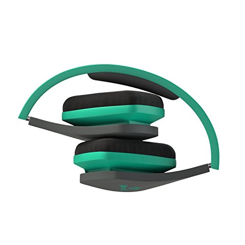 Jump! Lightweight Over-Ear Headphones - Green/Gray, 32 Ohms Impedance - Perfect for Gaming, Music & Travel