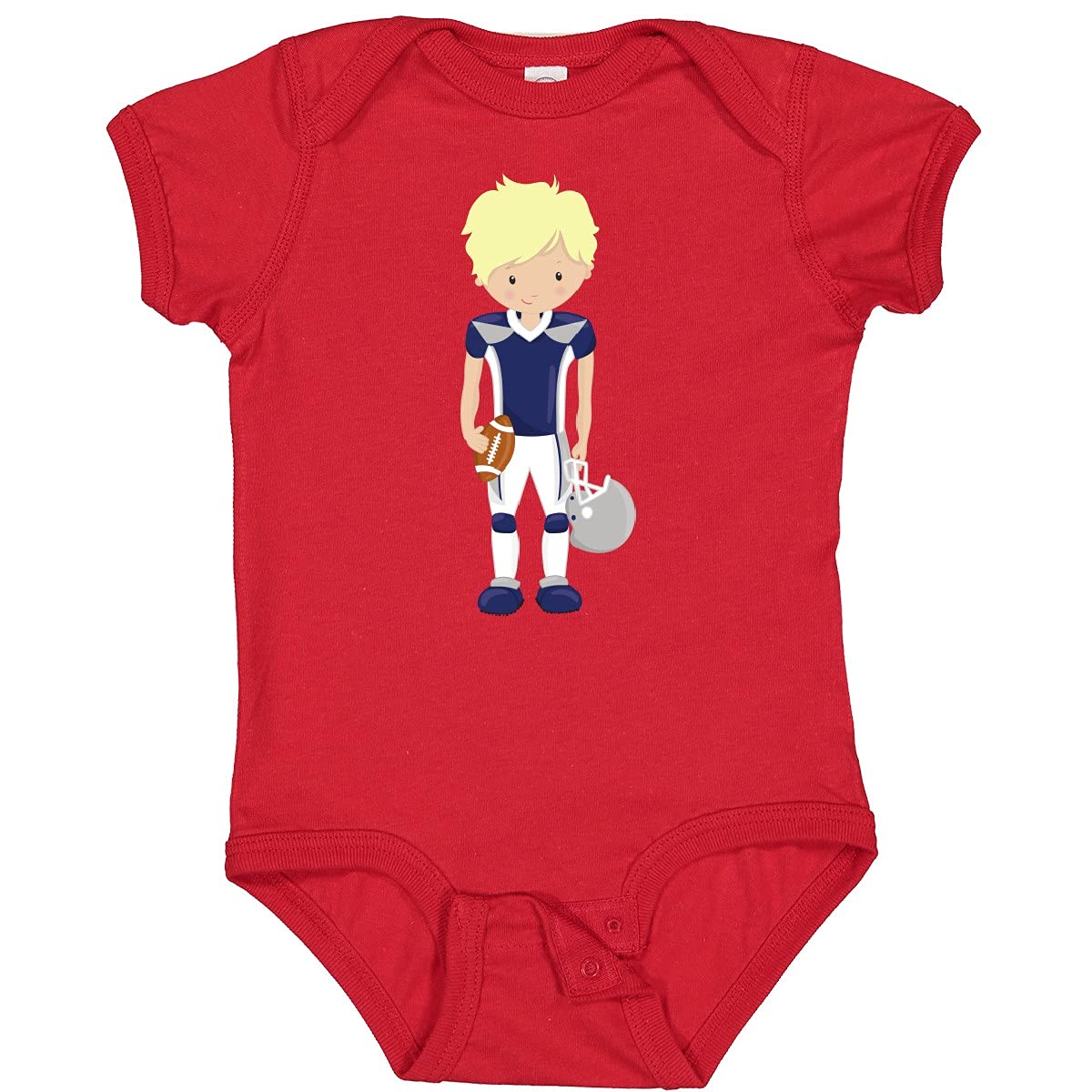 Inktastic Cute Blonde Boy American Football Rugby Baby Bodysuit - Perfect for Game Day, Sports Themed Parties & Fan Gifts