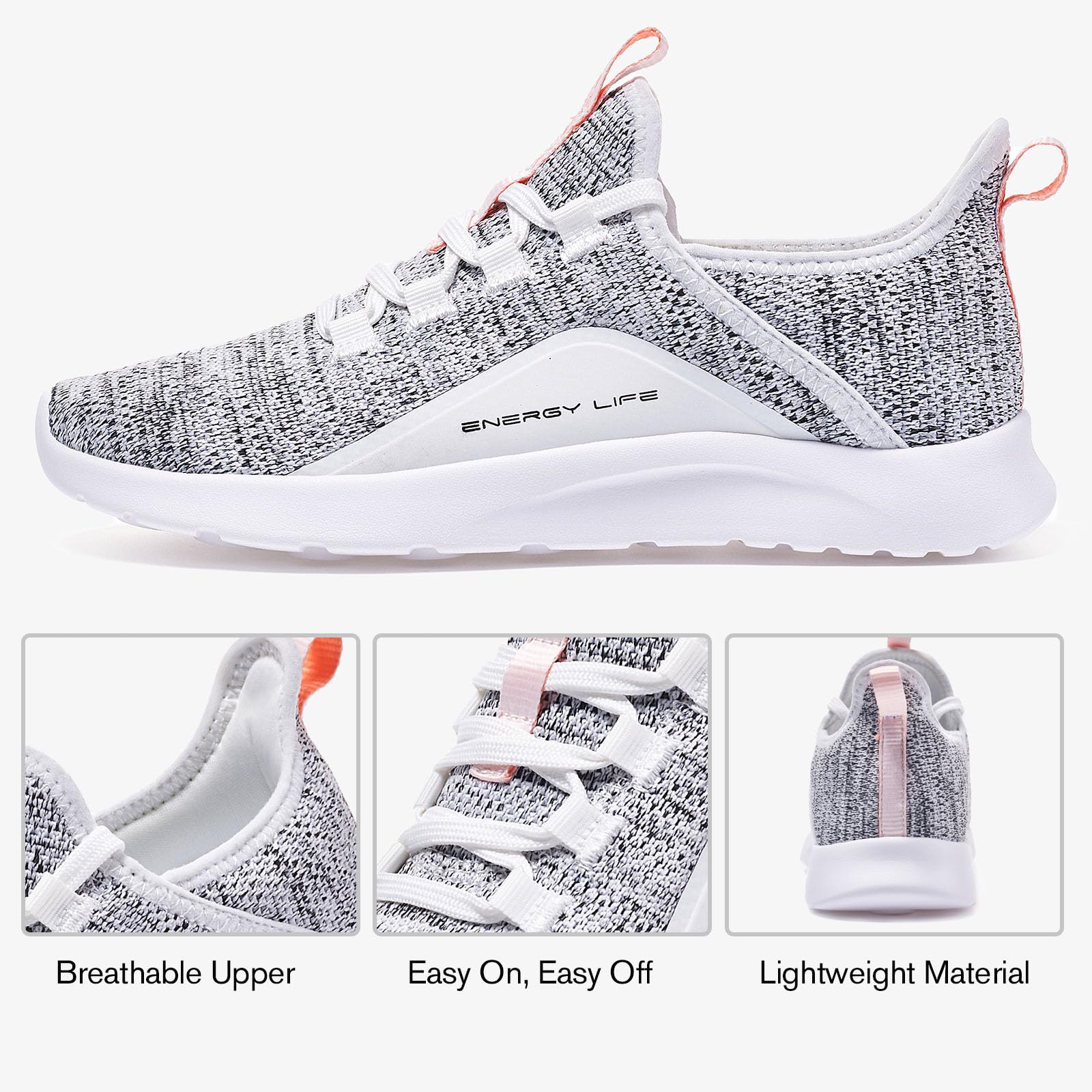 ALEADER Women's Energycloud Lightweight Slip-On Walking & Running Shoes - Comfortable Sneakers for Gym, Workout, Travel & Everyday Wear