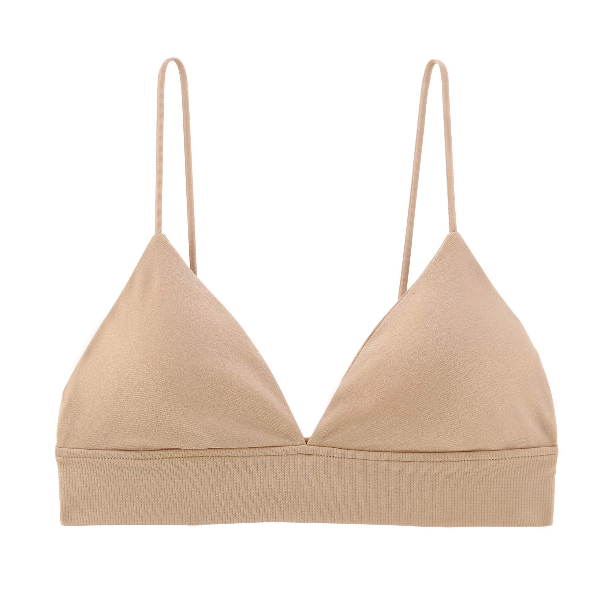 INIBUD Women's Wireless Bralette with Removable Padded Triangle Cups - Comfortable Pull-On Design for Yoga, Lounge & Everyday Wear