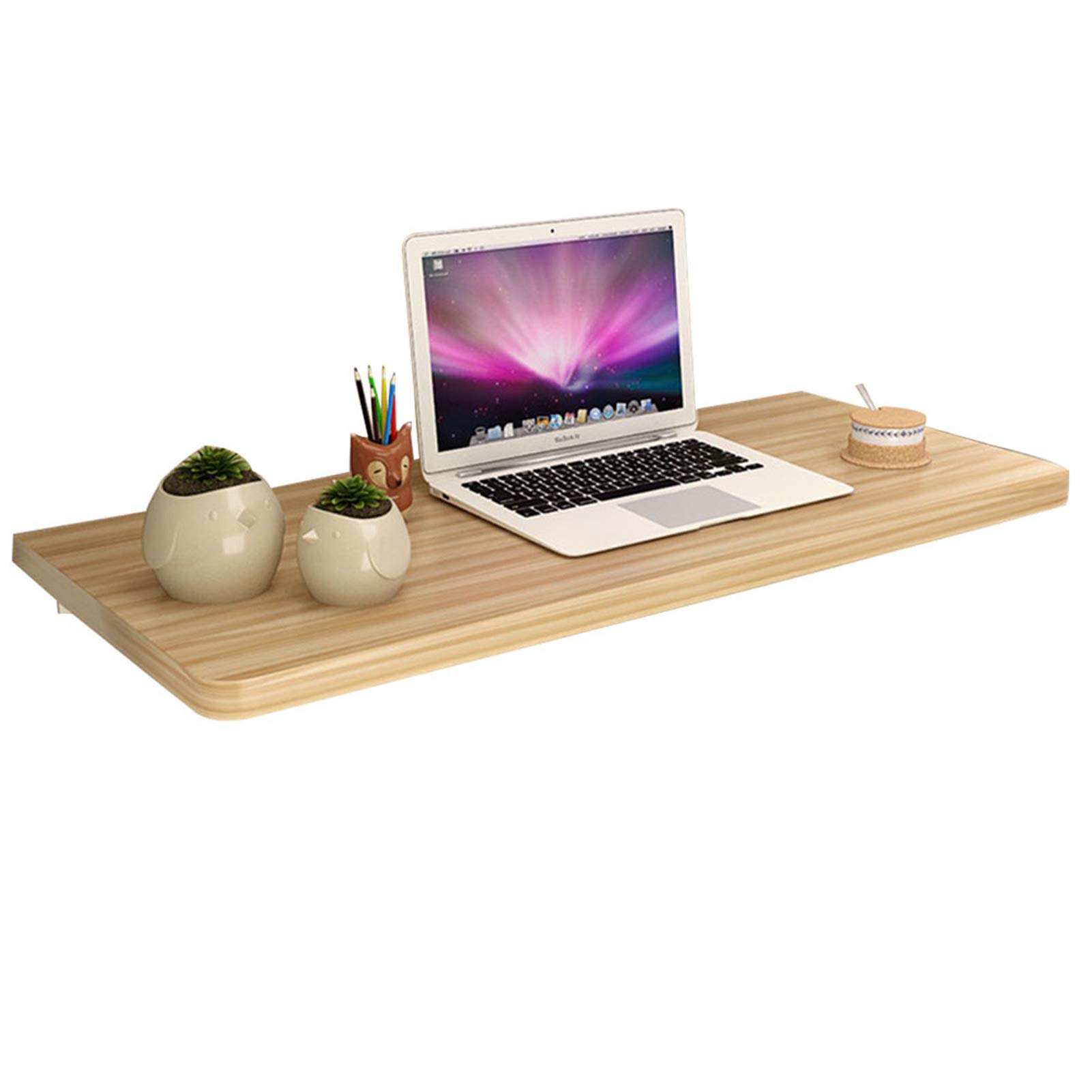 HRD Folding Table - Wall Mounted Computer Desk for Small Spaces, 2.5cm Thick Wooden Panel Study Desk | Perfect for Bedroom, Dorm Room & Home Office Workspace