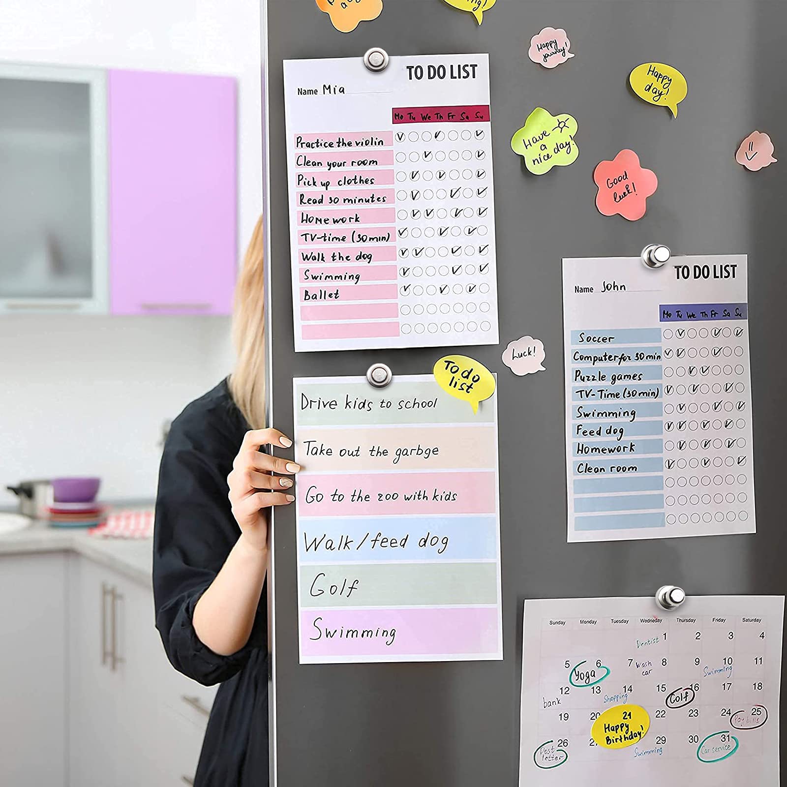 Strong Neodymium Fridge Magnets - 20PCS Whiteboard & Refrigerator Magnets Set for Kitchen, Office & School - Heavy Duty Magnetic Hold for Notes, Photos & Decor