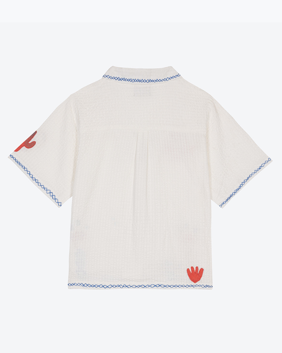 Lowie White Applique Etta Shirt - Stylish Embroidered Women's Blouse for Casual Wear & Office Outfits