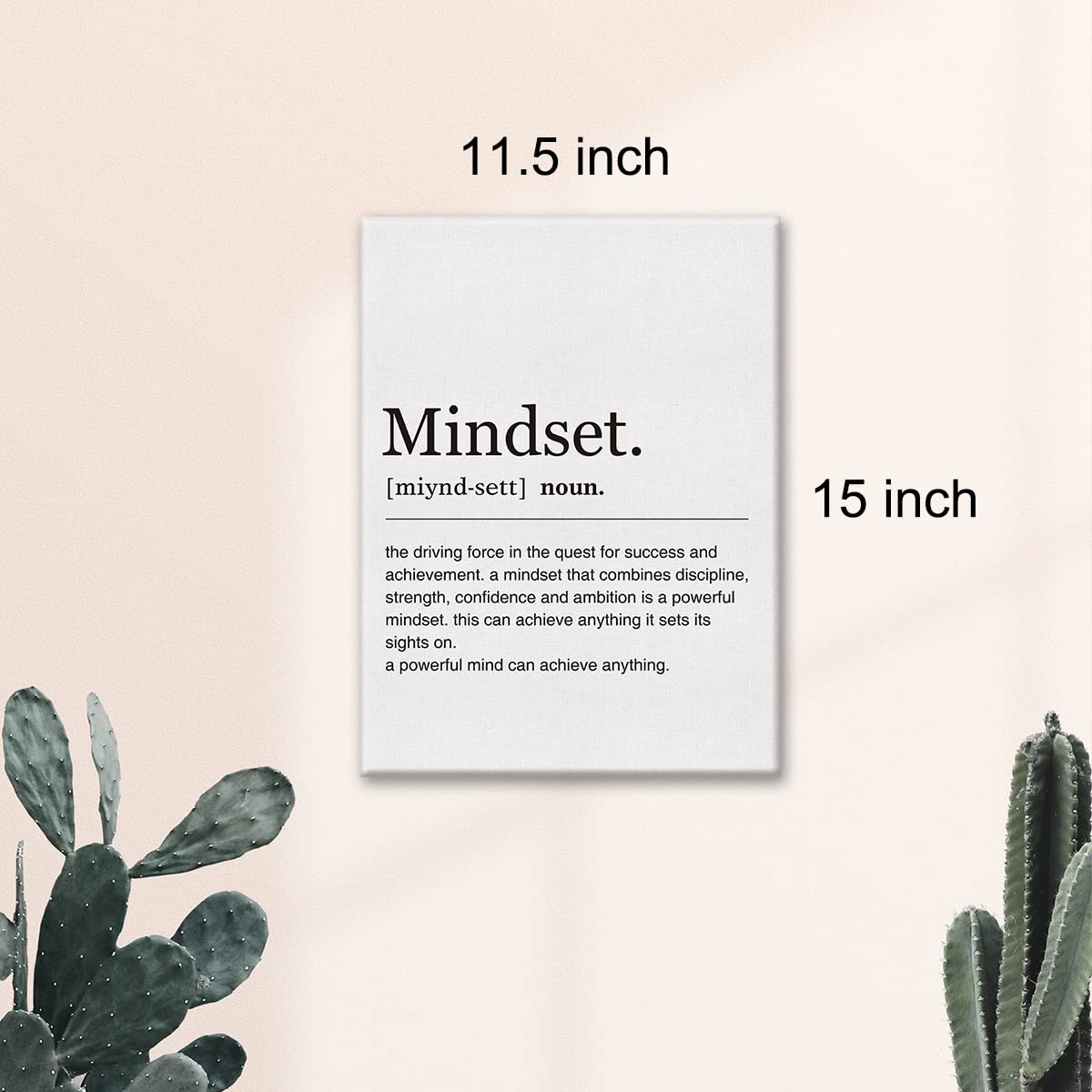 Inspirational Mindset Definition Canvas Print - Motivational Office Wall Art Decor with Quote, Framed Painting for Home & Workspace | Perfect for Office, Living Room & Desk Decor