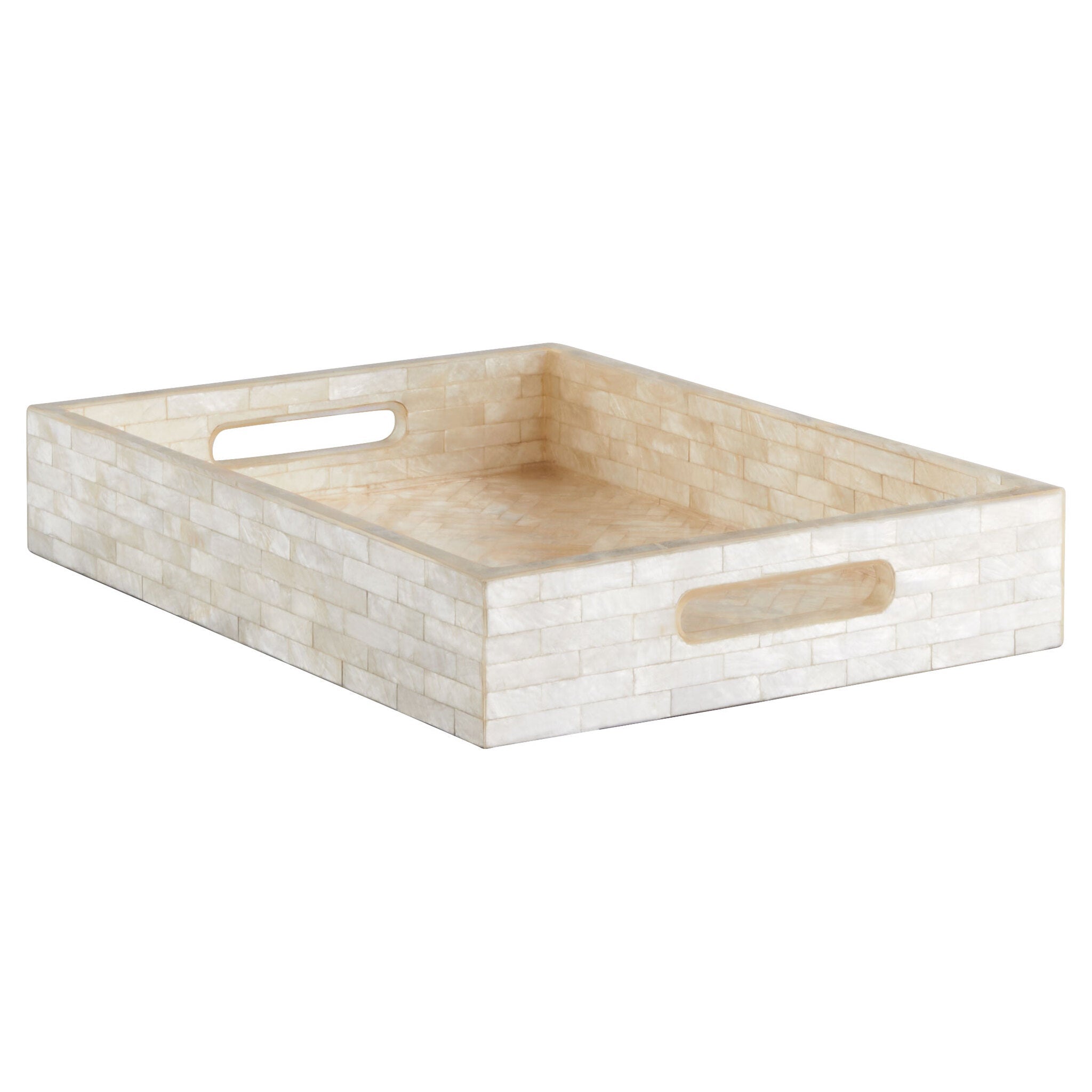Cyan Design 11680 Triton Rectangle Tray - Small Pear Decorative Serving Tray for Dining, Bathroom, or Vanity Organizer | Elegant Home Decor Accessory