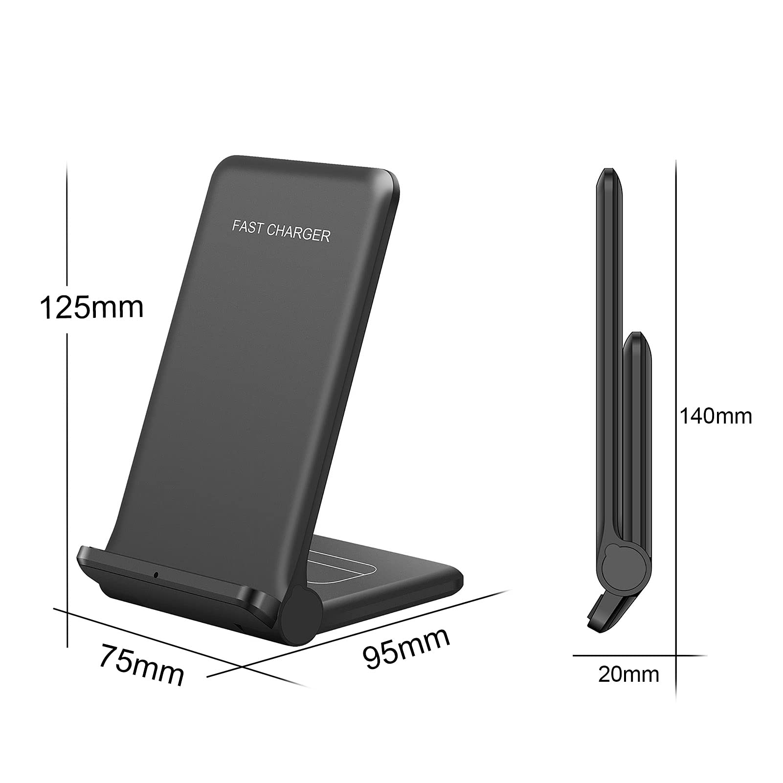 2-in-1 FDGAO Wireless Charging Station 20W Foldable Fast Charger for iPhone 16 Pro/15 Pro/14/13/12/11 Pro Max/XS/XR/8 & Samsung Galaxy S24/S23/S22/S21/S20 Ultra/S10/Note 20/10/9/8 - Perfect for Home, Office, and Travel Use