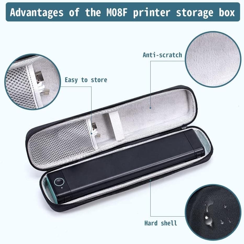 Phomemo M08F/P831/Q302 Portable Printer Storage Bag - Waterproof & Durable Carrying Case for Label Makers - Perfect for Office, Home, and On-the-Go Printing Needs
