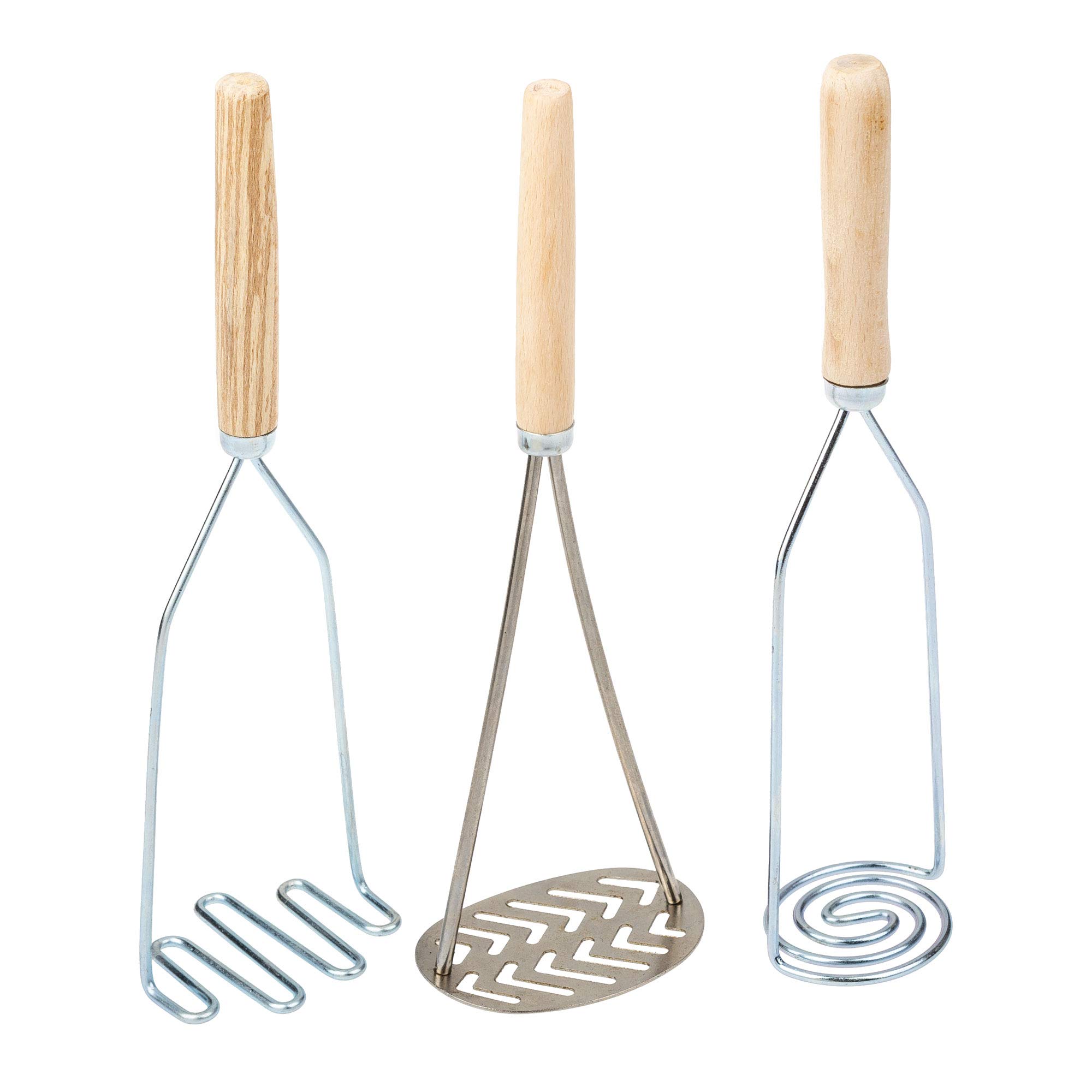 Premium Stainless Steel Potato Masher - 3-Pack Kitchen Tool for Mashing Potatoes, Chickpeas, Avocados & Vegetables | Ideal for Making Mashed Potatoes, Guacamole & Baby Food