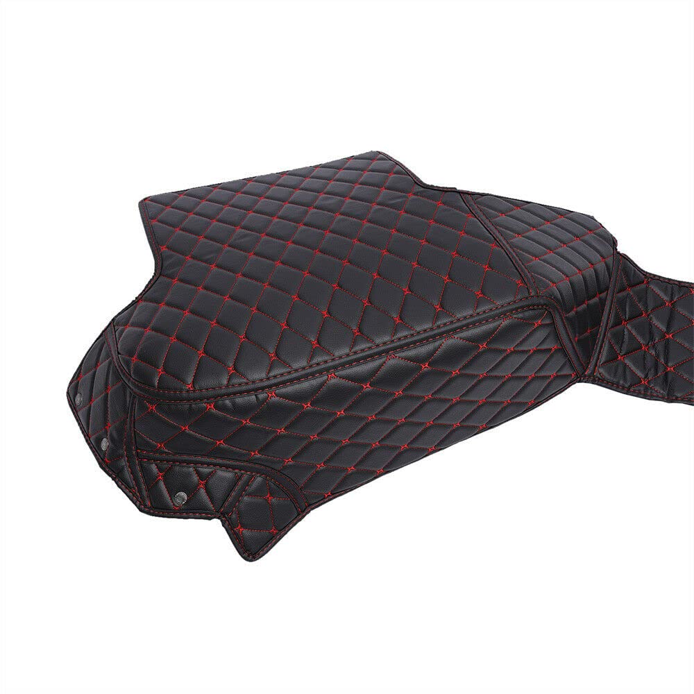 Premium Leather Car Floor Mats for Dodge Charger 2011-2019 - Waterproof & All-Season (4-Door, Black+Red) - Perfect for Daily Commute & Road Trips