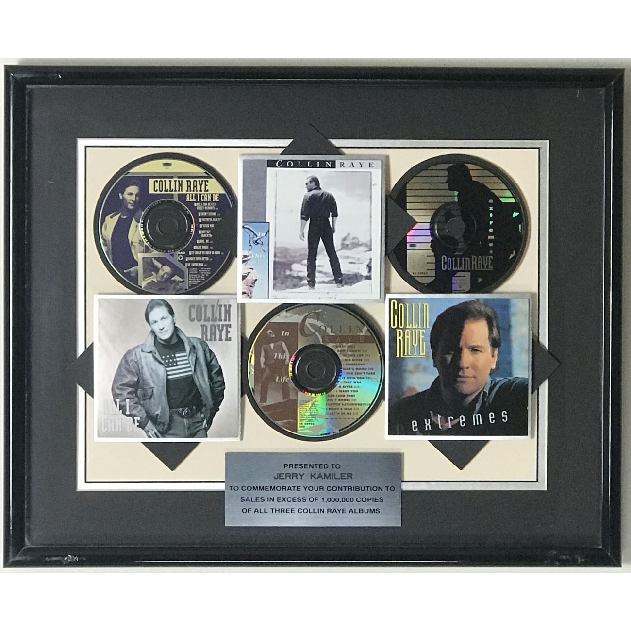 Collin Raye In-House Award - Premium Collectible Music Memorabilia for Fans & Display