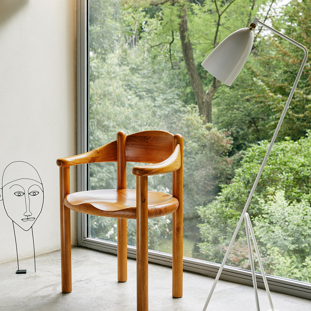 Modern Grossman Gräshoppa Adjustable Floor Lamp - Scandinavian Design for Living Room, Bedroom & Office - Bright LED Reading Light with Flexible Gooseneck