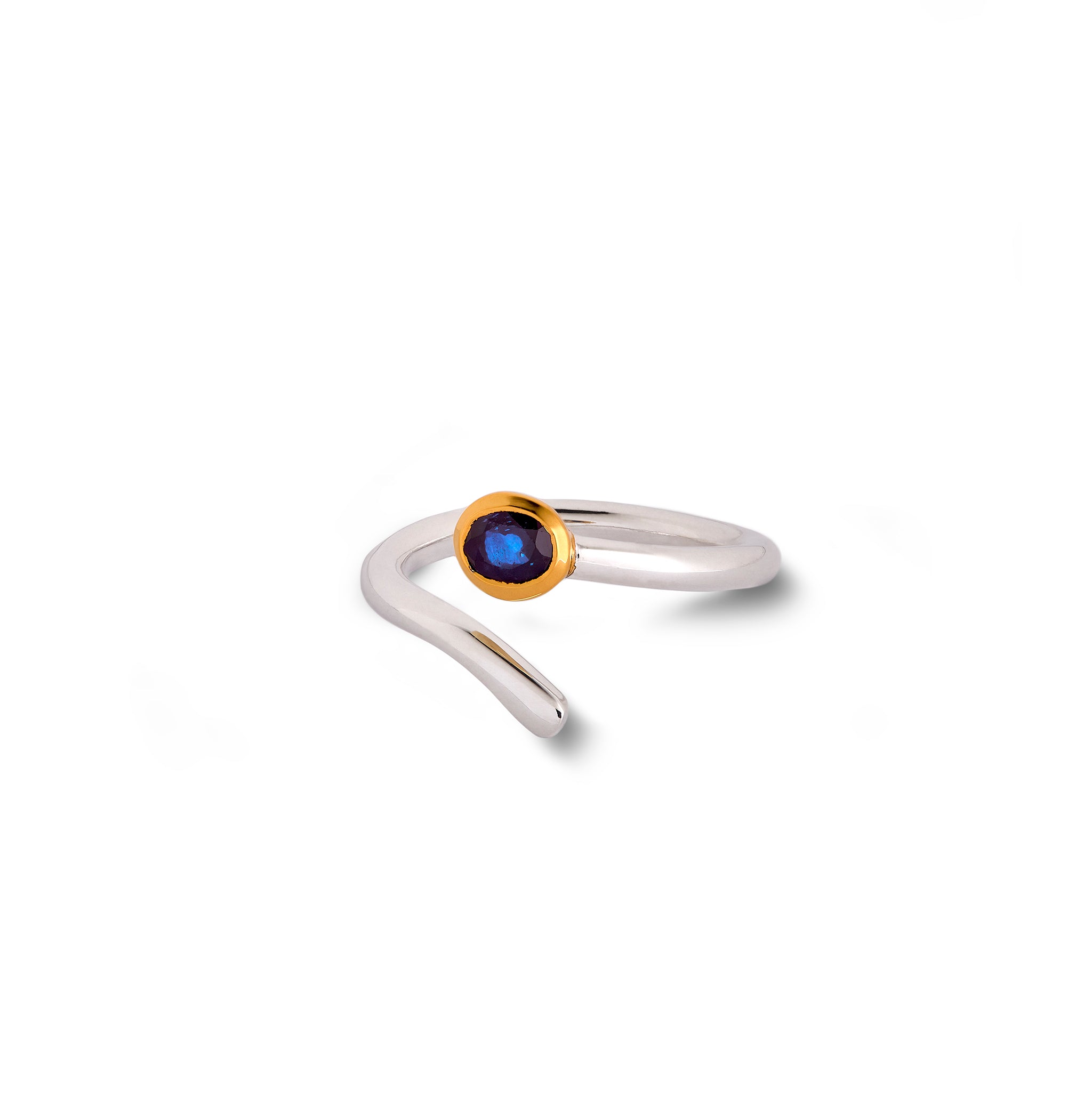 Elegant Sapphire Swirl Ring for Women - Blue Gemstone Jewelry for Engagement, Anniversary & Special Occasions