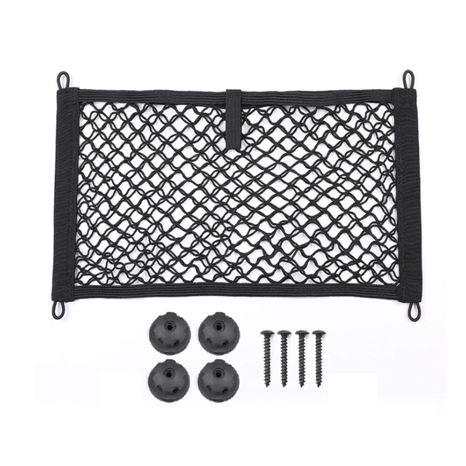 Jutta Car Wall Mount Side Pocket Organizer - High Elastic Mesh Storage Net for Car, RV, Truck & Van (25x35cm, Black) | Perfect for Boot Trunk Cargo & Luggage Organization