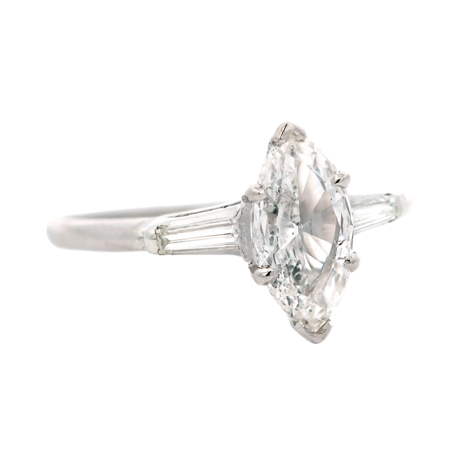 1.00ct Vintage Platinum Marquise Diamond Engagement Ring for Women - Perfect for Proposals, Anniversaries & Special Occasions