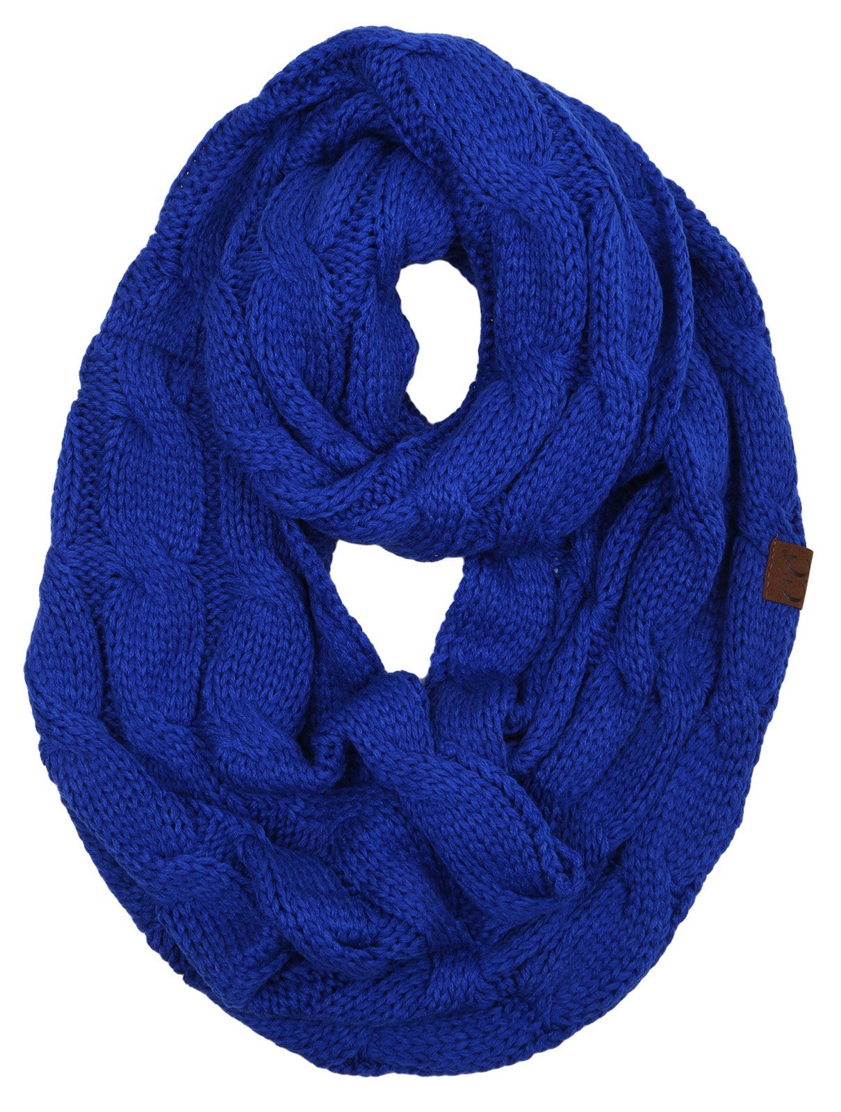 Funky Junque Matching 2-Pack: Oversized Beanie & Infinity Scarf Set - Royal Blue Winter Accessories for Women | Cozy Outfit Combo for Cold Weather Fashion