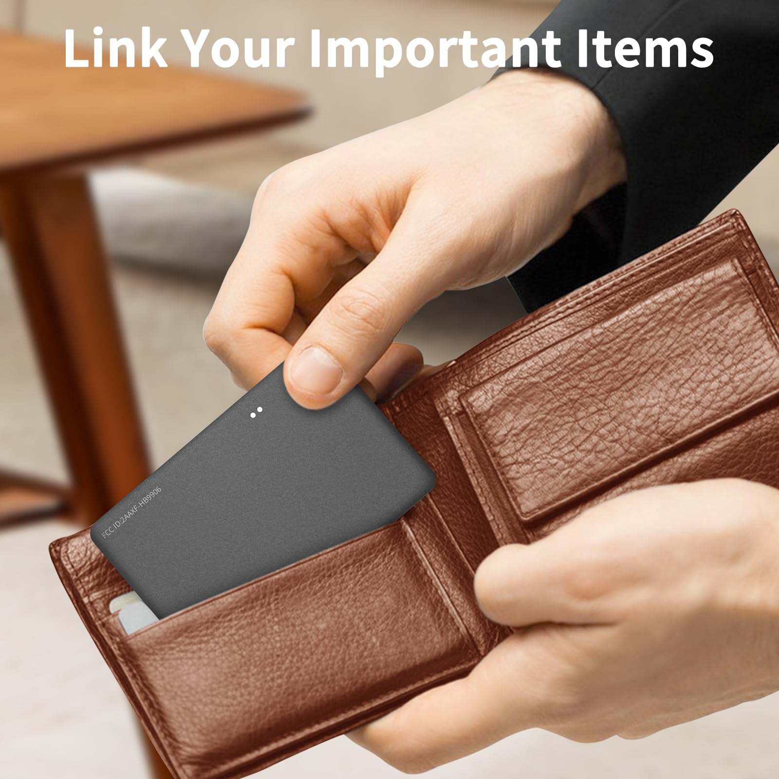 Rechargeable Wallet Tracker Card - Bluetooth Smart Finder for Apple Find My (iOS Compatible) | Anti-Loss Device for Wallets, Keys & Luggage | Perfect for Travel, Office & Daily Use