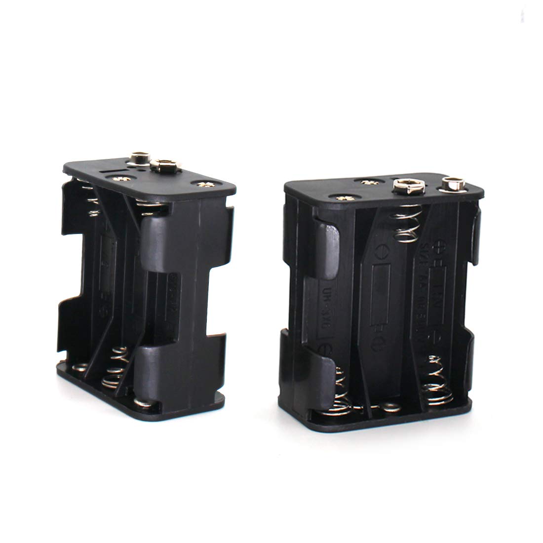 6 x AA Battery Holder with 9V Snap Connector - 2-Layer Plastic Housing with Wire Leads (3-Pack) - Perfect for DIY Electronics, Robotics, and Science Projects