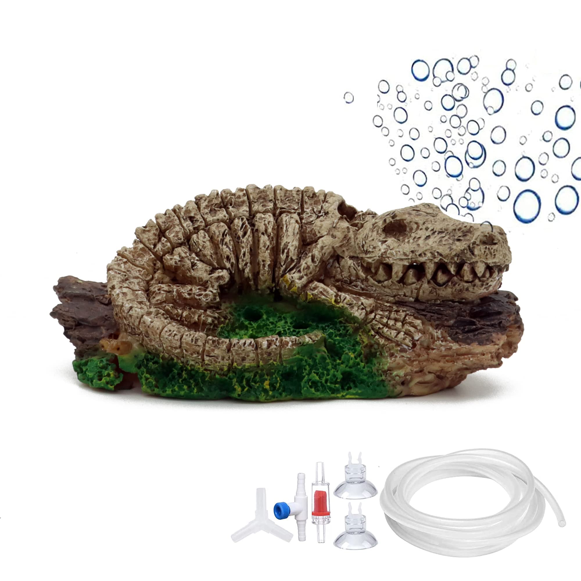 ALEGI Dinosaur Aquarium Air Bubbler Decorations - Fish Tank Bubbler Ornament for Freshwater & Saltwater Tanks - Perfect for Home, Office Aquarium Decor