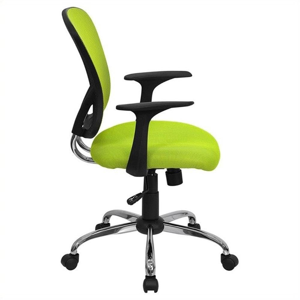 Ergonomic UrbanPro Mid Back Mesh Office Chair - Adjustable Height & Lumbar Support, Green - Perfect for Home Office, Gaming & Workspace Comfort