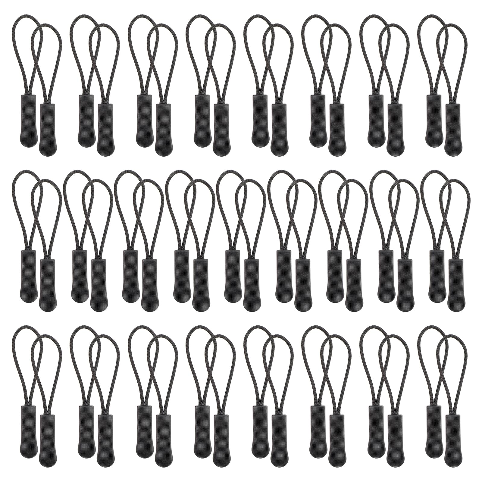50 Pcs Heavy Duty Black Nylon Zipper Pulls Replacement - Durable Zipper Tabs with Cord for Jackets, Backpacks, Luggage & Bags | Zipper Extenders for Easy Grip | Perfect for Outdoor Gear, Travel Accessories & Daily Use | Ideal for Camping, Hiking, School & DIY Projects | Upgrade Jackets, Bags & Outdoor Equipment | Great for Winter Coats, Gym Bags & Suitcases | Enhance Convenience for Travel, Work & Sports | Use for Outdoor Adventures, Travel Packing & Home Storage