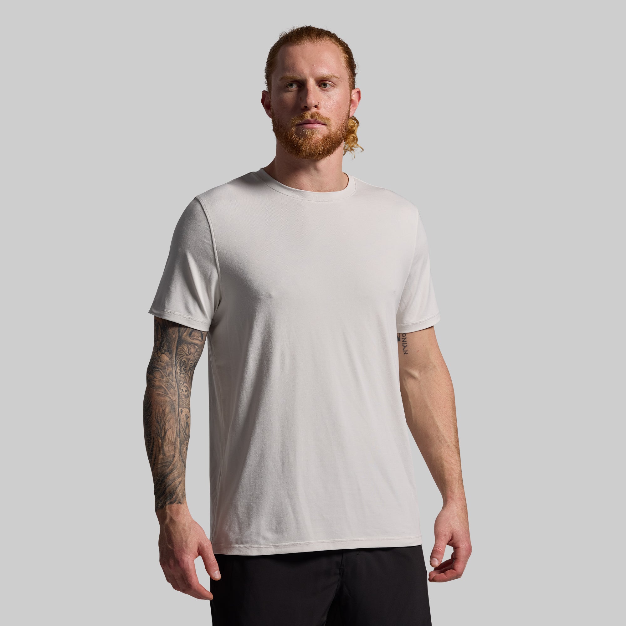 BP Premium Basic Crew T-Shirt for Men - Soft Cotton Comfort Fit Casual Tee (Sand) - Perfect for Everyday Wear, Gym, and Outings