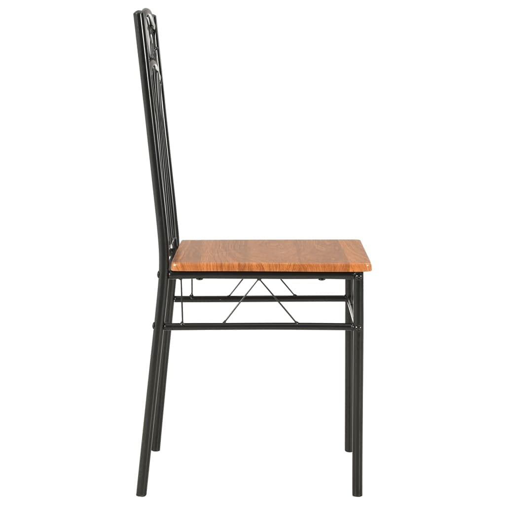 2 Pack CHARMMA Brown MDF Dining Chairs - Modern Kitchen & Dining Room Furniture Set for Home, Restaurant & Office Use