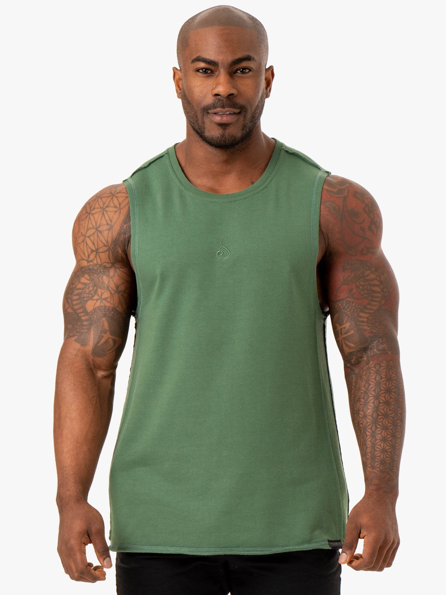 Premium Force Fleece Tank Top for Men - Soft & Breathable Green Workout Shirt - Gym, Running & Outdoor Activities