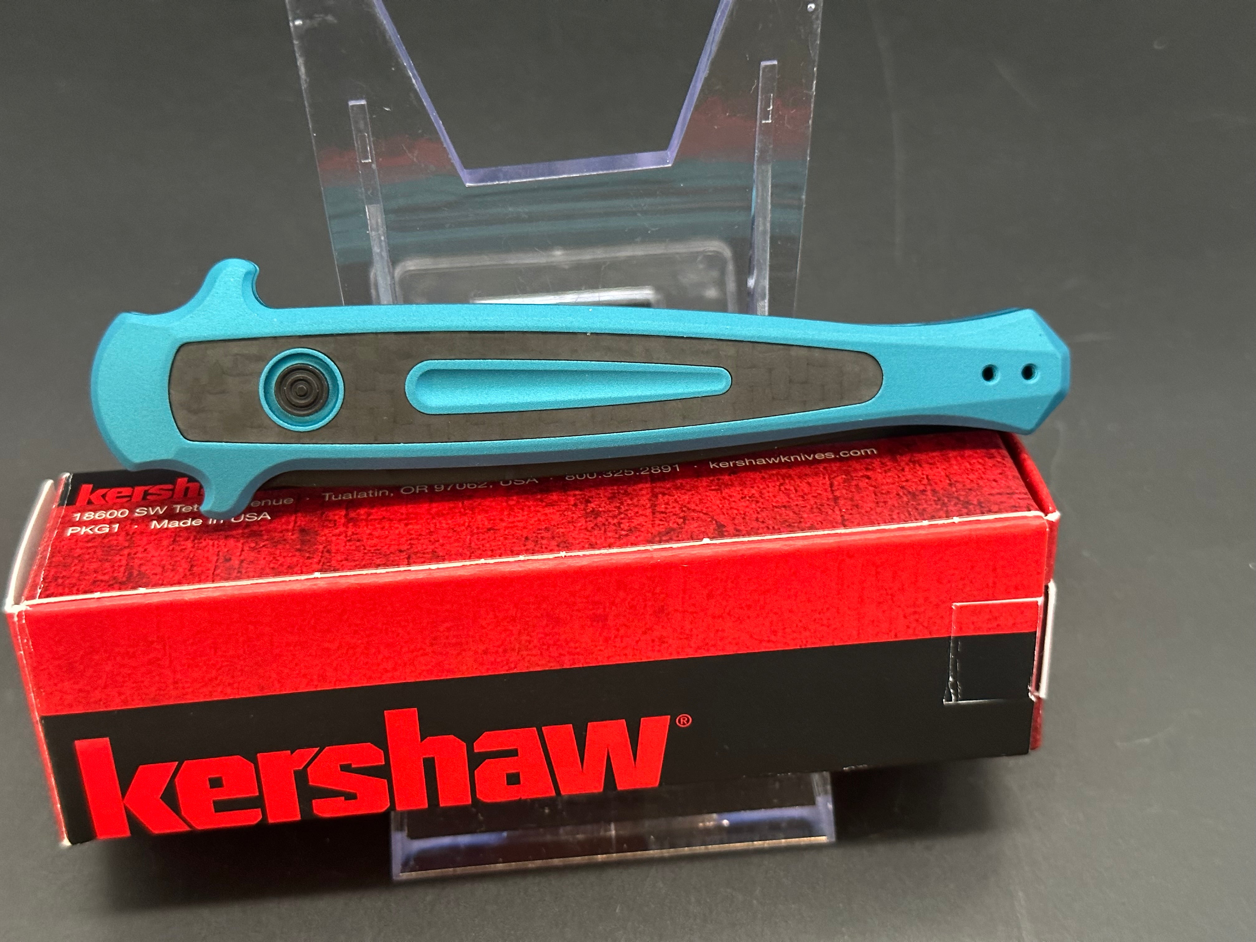 Kershaw Launch 8 Automatic Knife - Teal Aluminum Handle - EDC Pocket Knife for Everyday Carry, Outdoor Activities & Camping