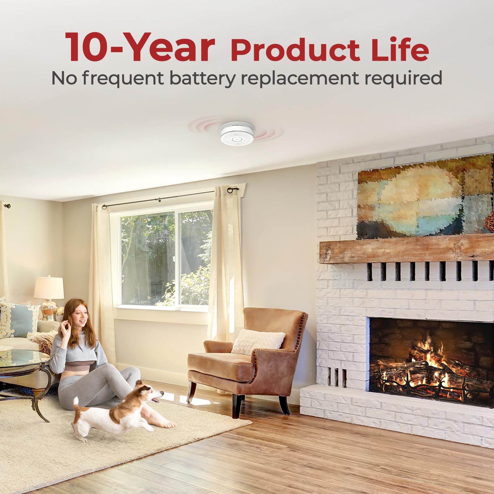 Hardwired Interconnected Smoke & Carbon Monoxide Detector Combo - 2-in-1 Fire & CO Alarm with Battery Backup, Voice Alert & Self-Check (3 Pack) | Home Safety, Bedroom, Kitchen & Office Protection