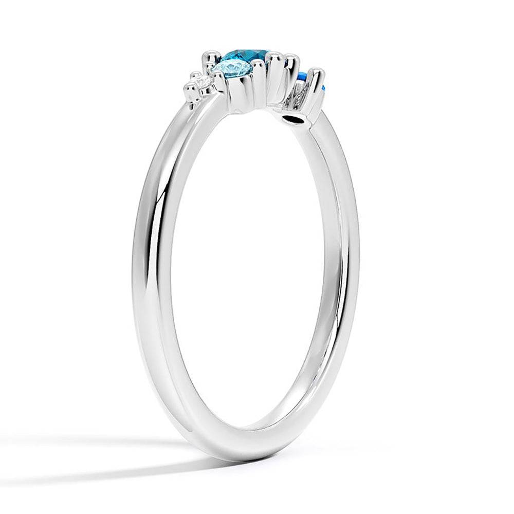 5 Stone Lab Grown Gemstone & Diamond Promise Ring for Women - Ethical Engagement, Anniversary & Wedding Jewelry Gift - Perfect for Proposals, Valentine's Day & Special Occasions