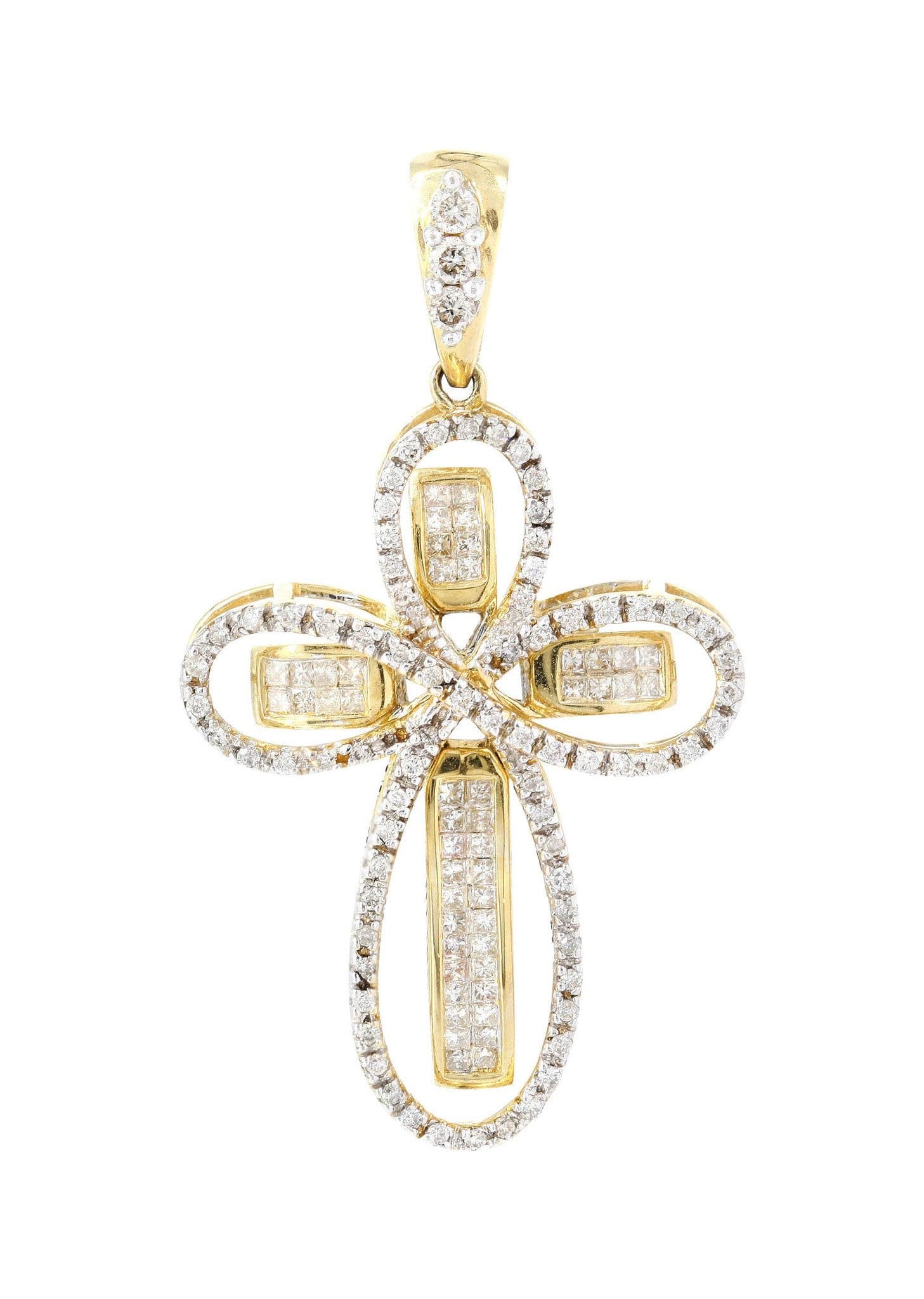 1.3 Carat Diamond Cross Pendant Necklace for Women - 5.29g 14K White Gold Religious Jewelry - Perfect for Baptism, Confirmation & Everyday Elegance