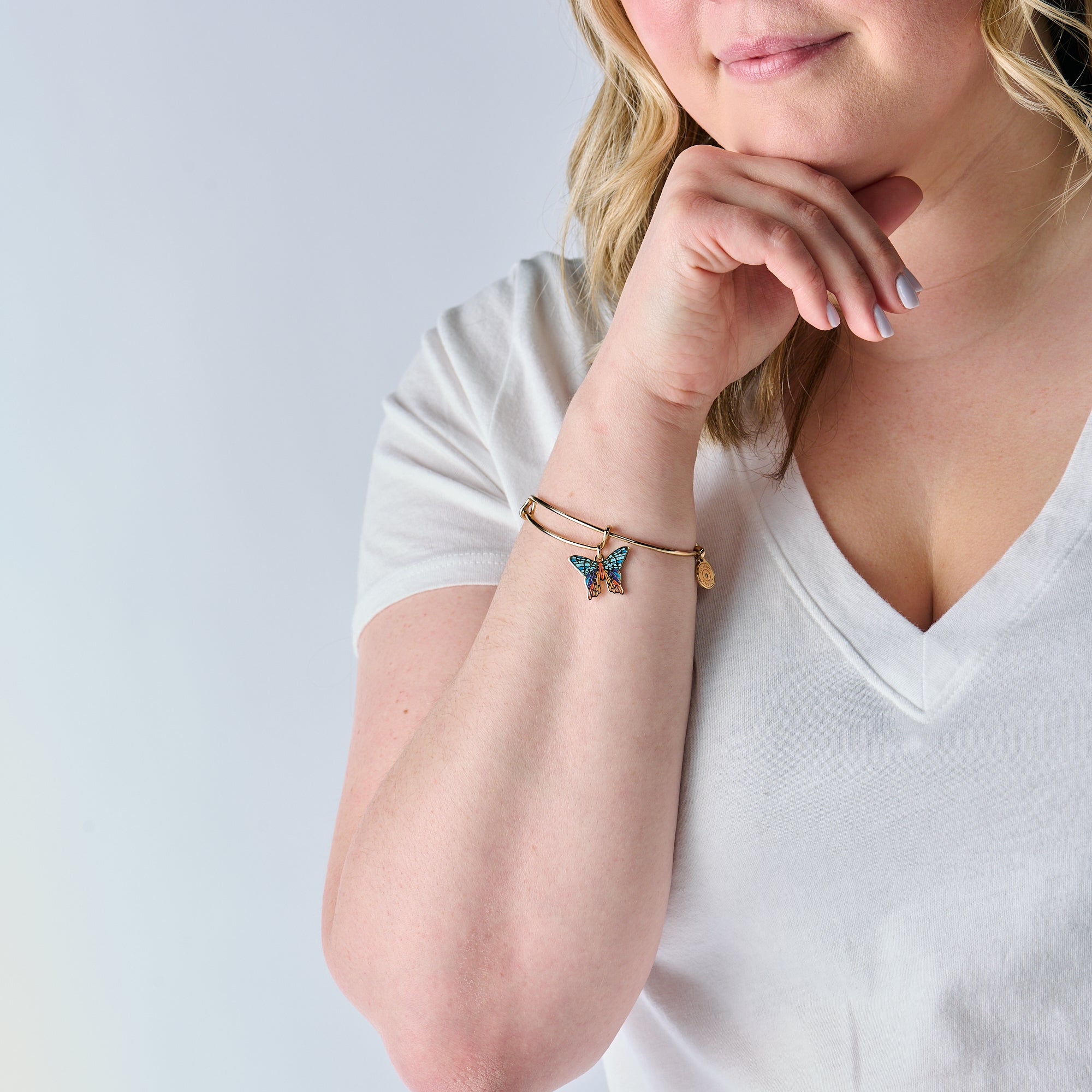 Chrysiridia Rhipheus Butterfly Charm Bangle - Elegant Jewelry for Women | Perfect for Parties, Weddings & Special Occasions