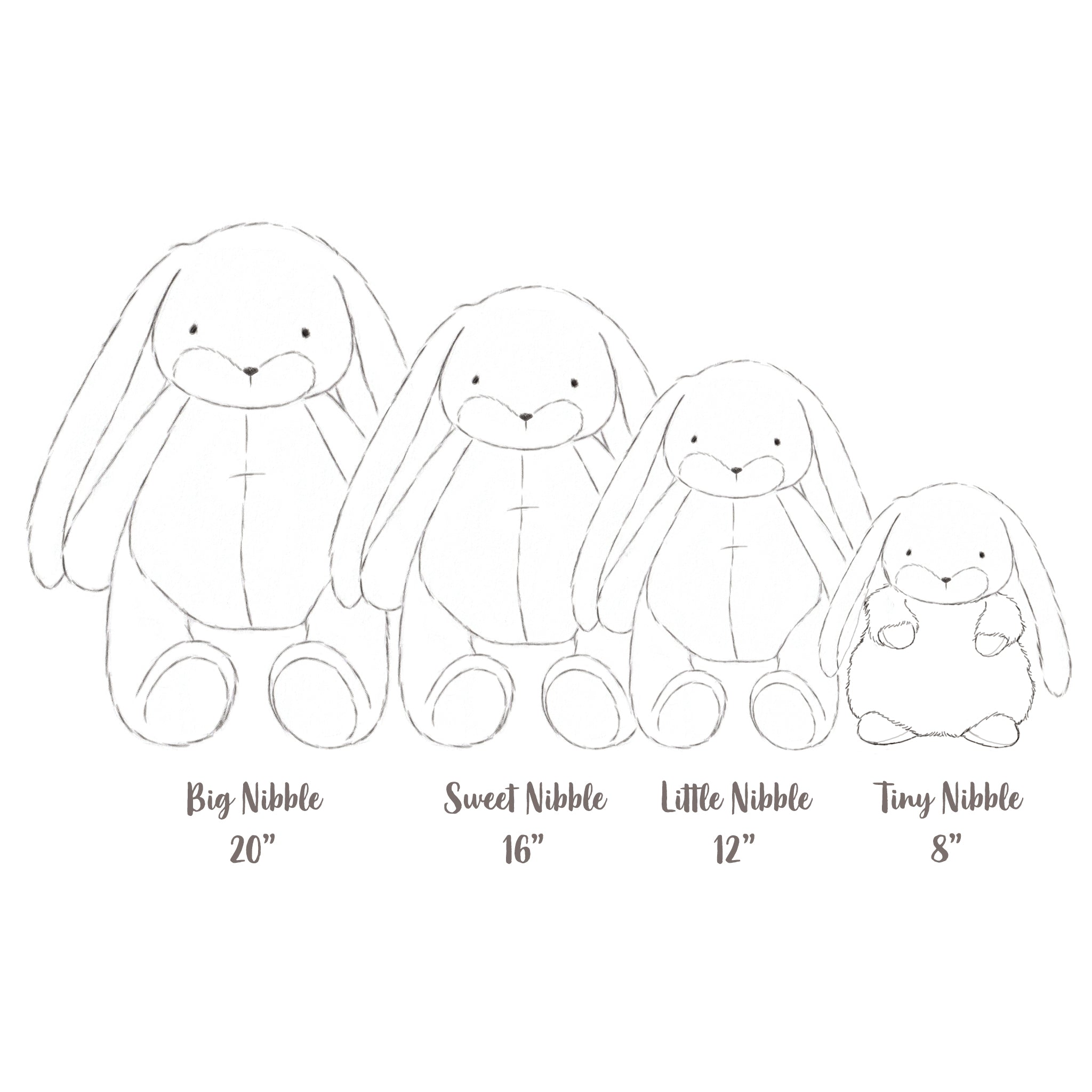 Tiny 8 Floppy Nibble Bunny Plush Toy - Soft Stuffed Animal for Kids & Collectors | Perfect for Cuddling, Gifts, and Nursery Decor