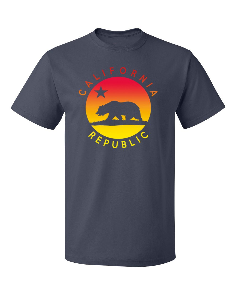 California Republic Sunset Graphic Men's T-Shirt - Soft Cotton Crew Neck Tee for Casual Wear, Street Style & Summer Outfits