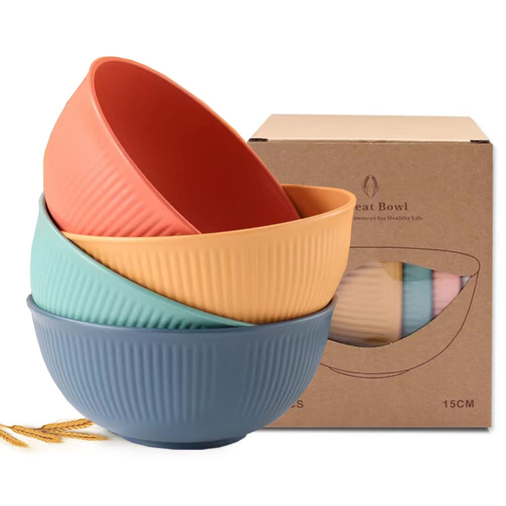 Unbreakable 24oz Plastic Cereal Bowls - Microwave & Dishwasher Safe for Soup, Salad, Snacks