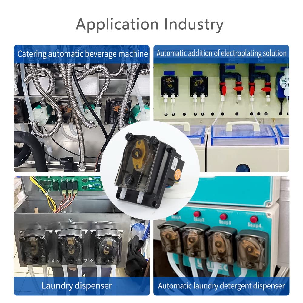 304K Peristaltic Pump 1000ml - High Flow Food Grade Liquid Filling Pump with 12V/24V DC Stepper Motor - Ideal for Beverage Dispensing, Coffee Machines, and Industrial Dosing Applications (304K/ZLX-24V-300R-24#-≤975ml/min)