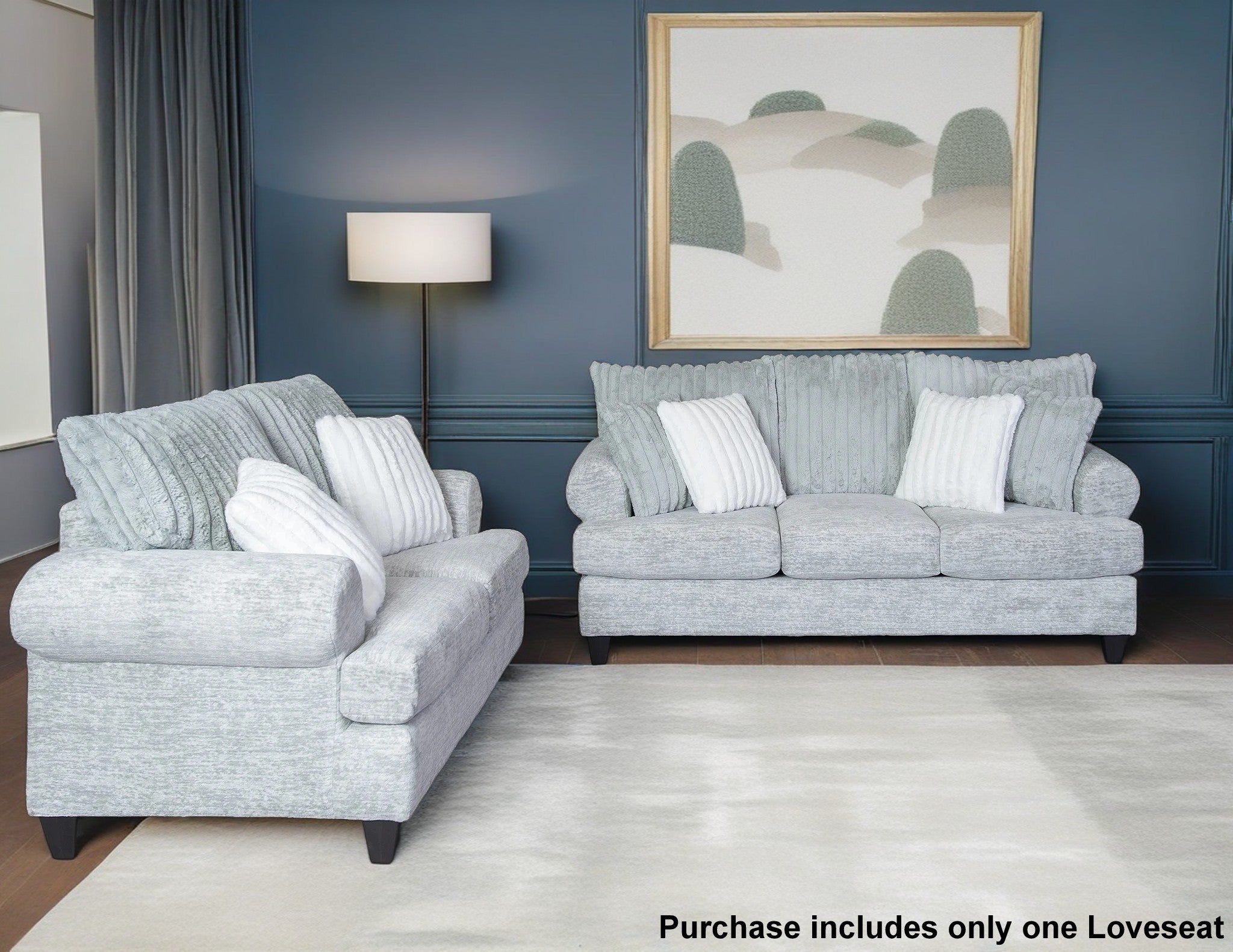 Oasis Transitional Stationary Loveseat in Galactic Oyster - Modern Small Sofa for Living Room, Apartment & Office - Perfect for Relaxing, Entertaining & Small Spaces