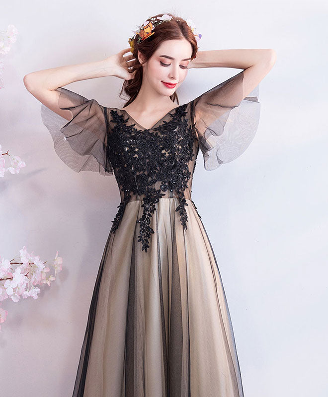 Elegant Black Tulle Long Prom Dress & Evening Gown - Perfect for Homecoming, Formal Dances, Weddings & Special Occasions