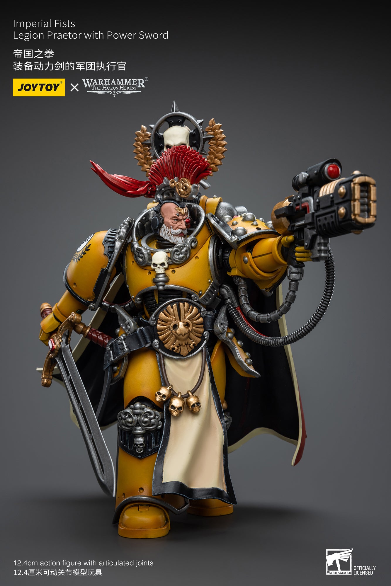 1/18 JOYTOY Warhammer The Horus Heresy Imperial Fists Legion Praetor Action Figure with Power Sword - Reissue Collectible Model for Display & Gaming Scenes