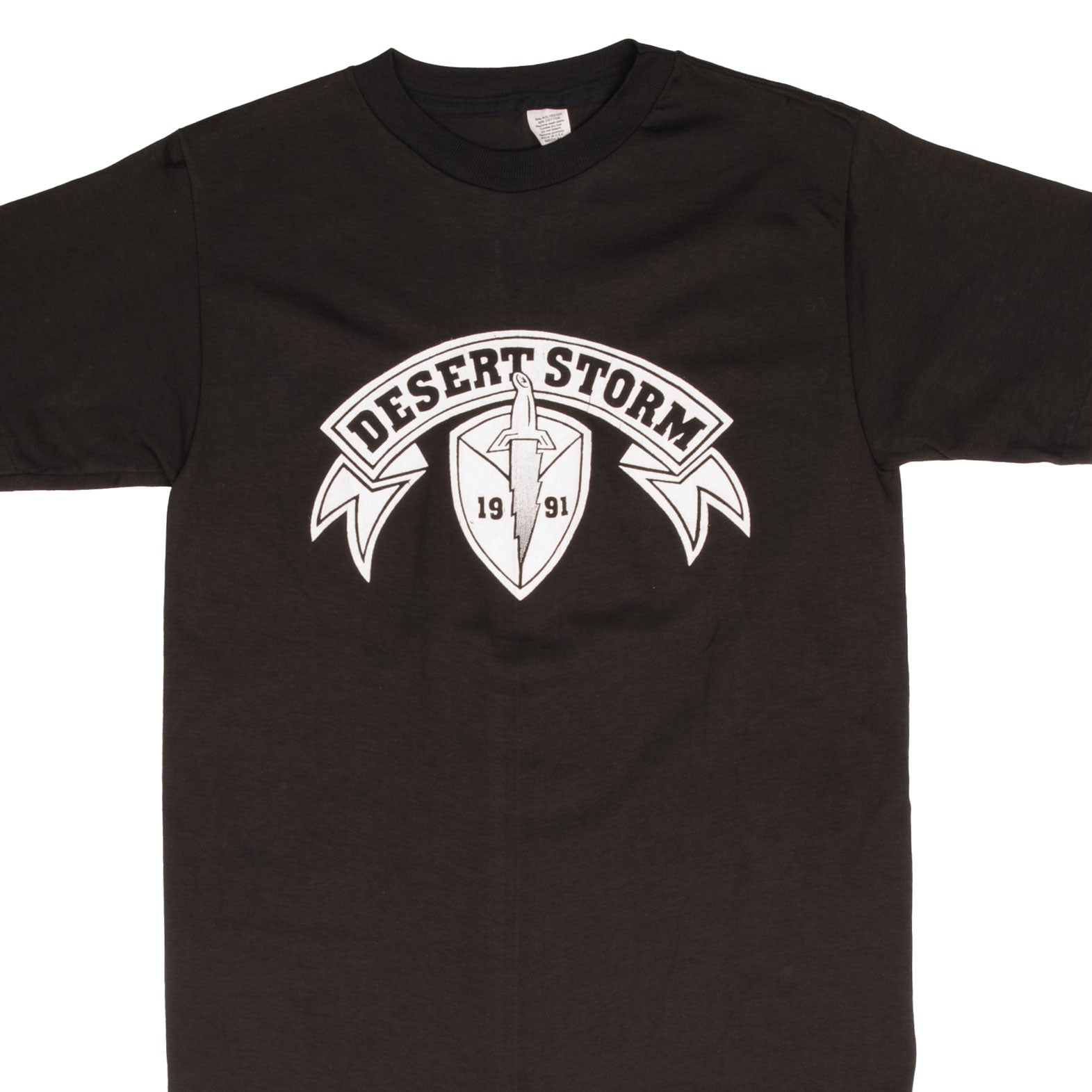 Vintage Operation Desert Storm Black T-Shirt 1991 | Small Size | 100% Cotton | Made in USA | Military Apparel & Patriotic Gift for Veterans & History Enthusiasts