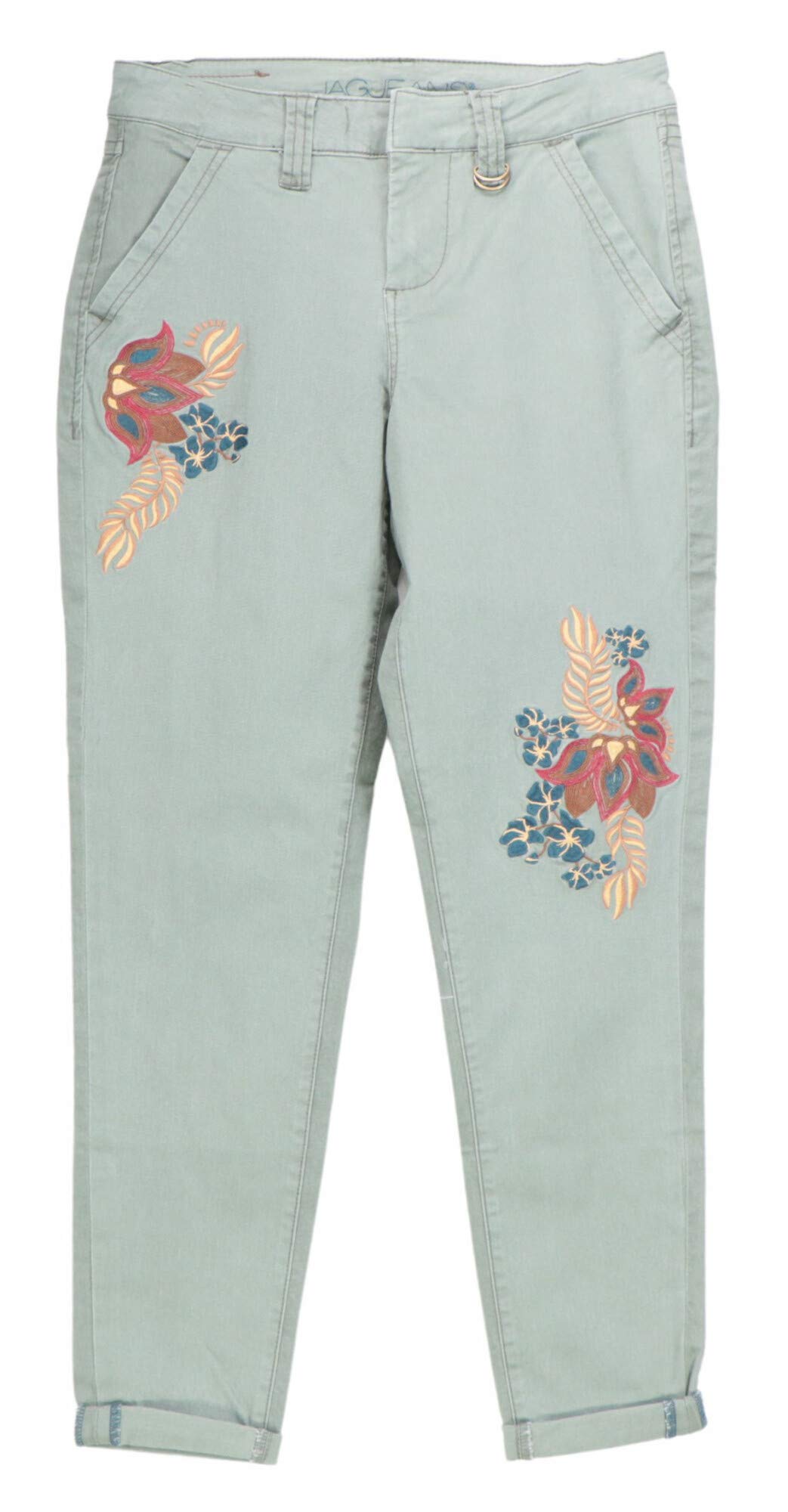 Jag Jeans Women's Dana Chino Pants with Embroidery - Stylish Casual Trousers for Work, Office & Everyday Wear