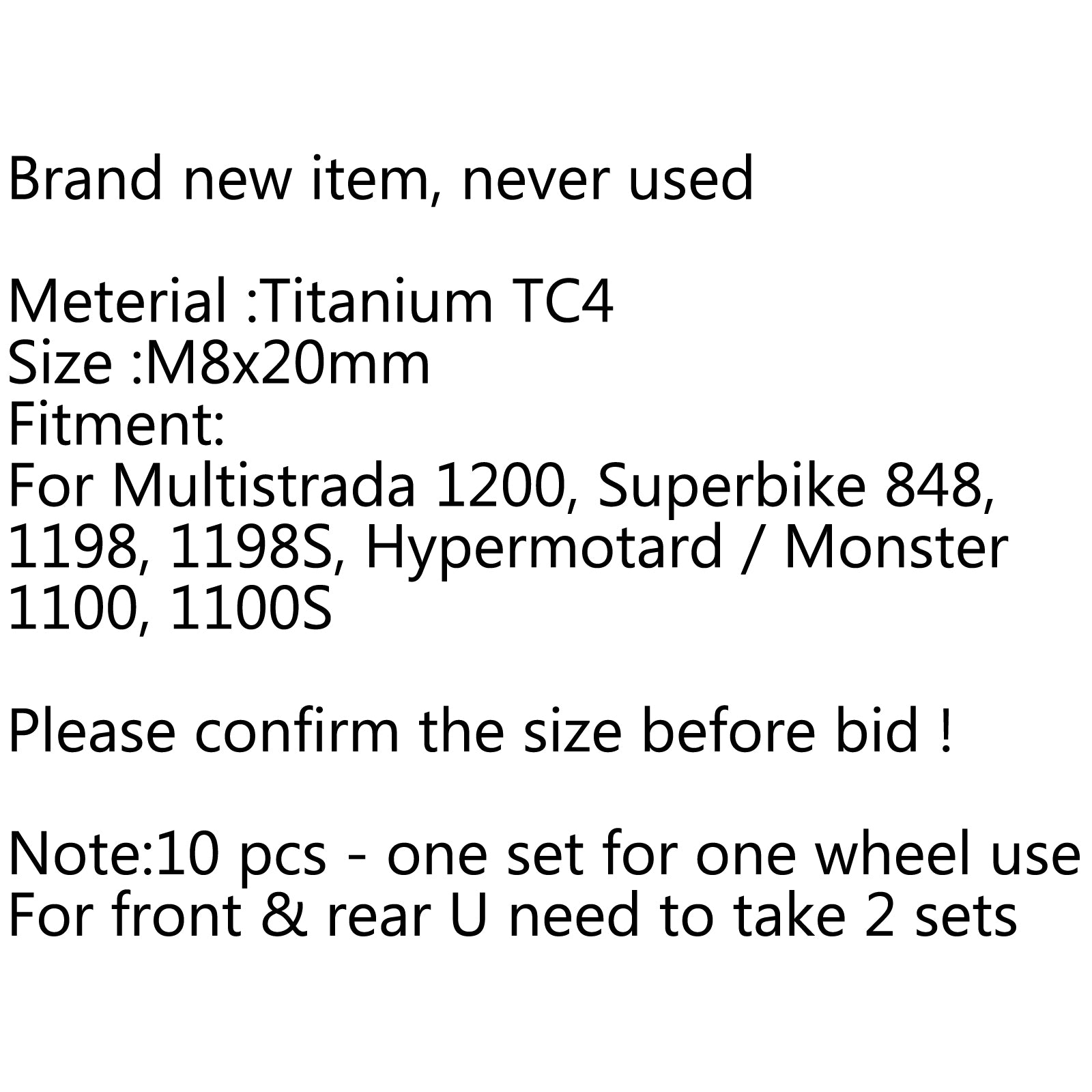 10-Pack M8 x 20mm T40 Titanium Disc Brake Rotor Bolts for Ducati Multistrada 1200 - High Strength Motorcycle Brake Screws - Perfect for Off-Road, Track Day & Street Riding Upgrades