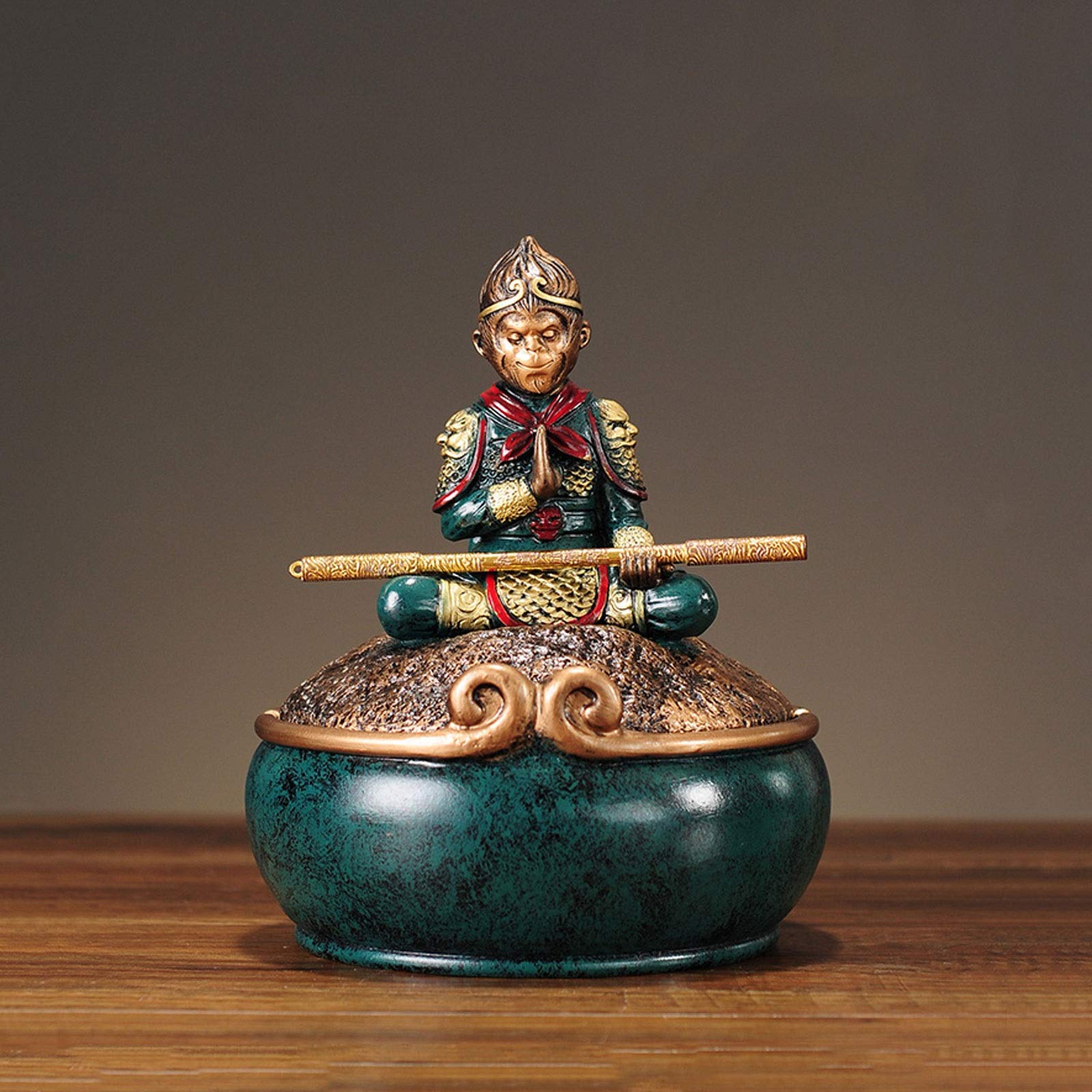 Monkey King Resin Statue - Sun Wukong Figurine for Home & Office Decor, Housewarming Gift, Chinese Mythology Collectible - Perfect for Bookshelf, Desk & Living Room Display