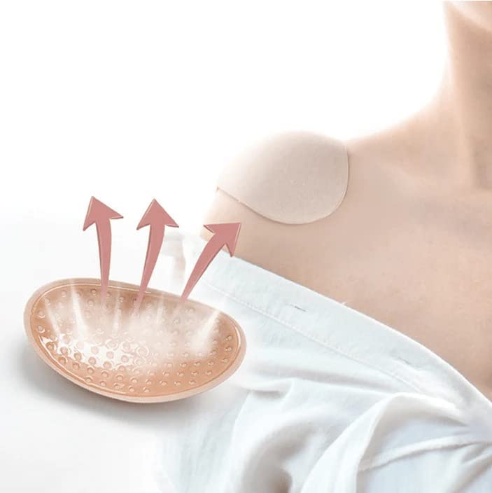 WROPZO Silicone Shoulder Pads for Women - Reusable Adhesive Bra Pads, Breathable Push Up Pads for Narrow Shoulders (Black & Nude) | Perfect for Dresses, Tops & Formal Wear to Enhance Silhouette