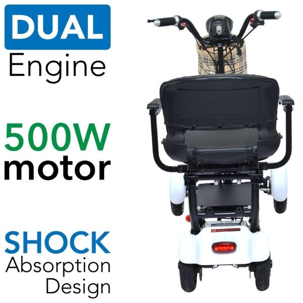 ComfyGo MS 3000 Plus Foldable Mobility Scooter for Seniors & Adults - Lightweight Electric Wheelchair with Long Battery Life - Perfect for Indoor & Outdoor Use, Shopping, Travel & Daily Mobility
