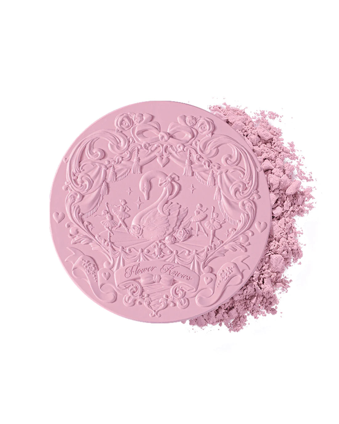 Flower Knows Rubor Swan Ballet Embossed Blush - Buildable Matte & Shimmer Powder for Cheeks | Perfect for Everyday Wear, Date Night & Special Occasions