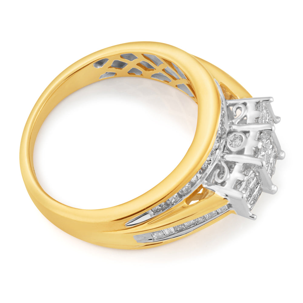 10ct Yellow Gold 1.00 Carat Diamond Engagement Ring for Women - Perfect for Proposals, Anniversaries & Special Occasions
